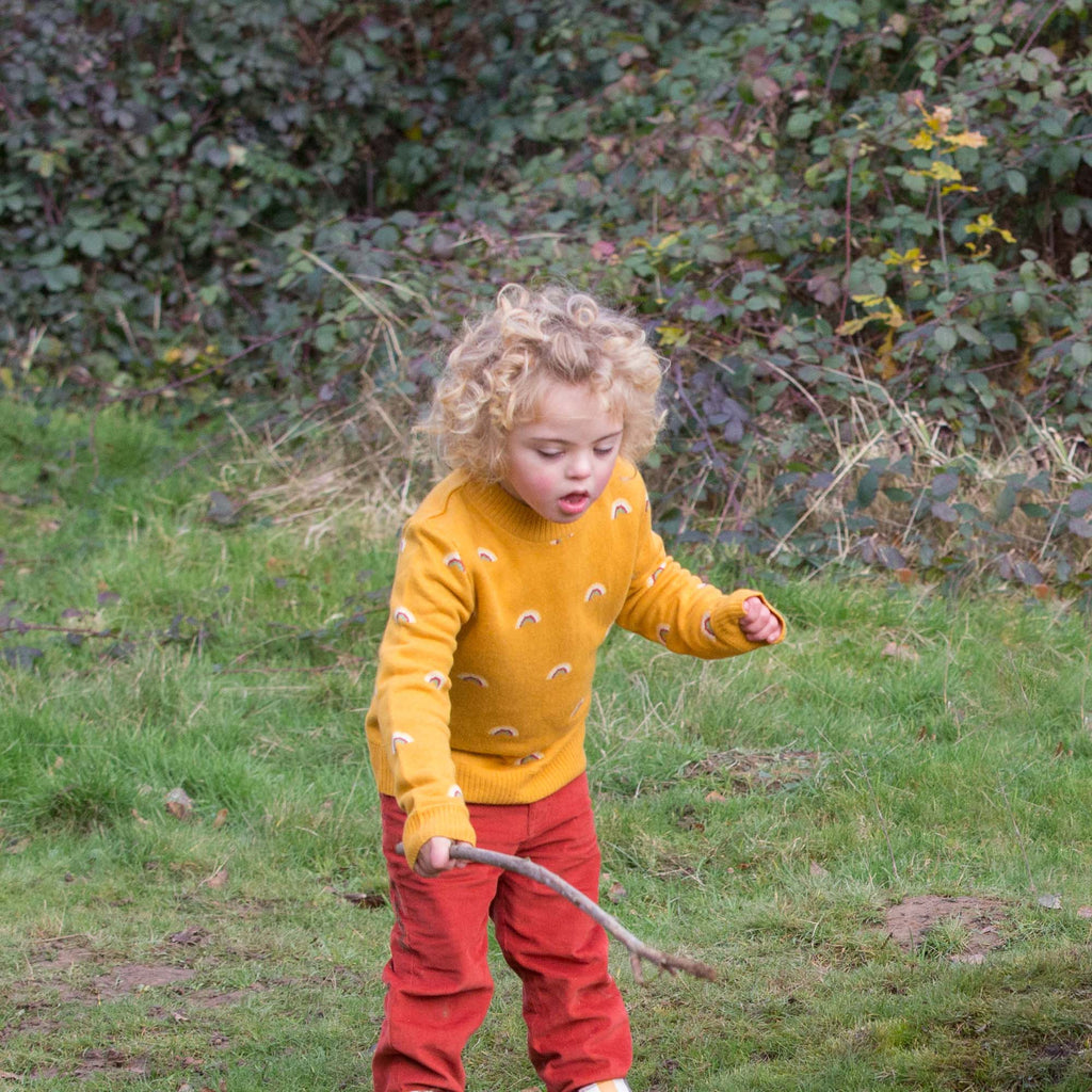 From One To Another Rainbows Snuggly Knitted Jumper: Rainbows Knit / 5-6y