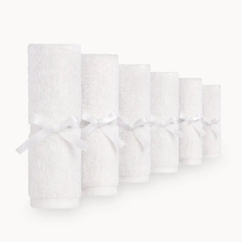 White Bamboo Washcloths - Pack of 6