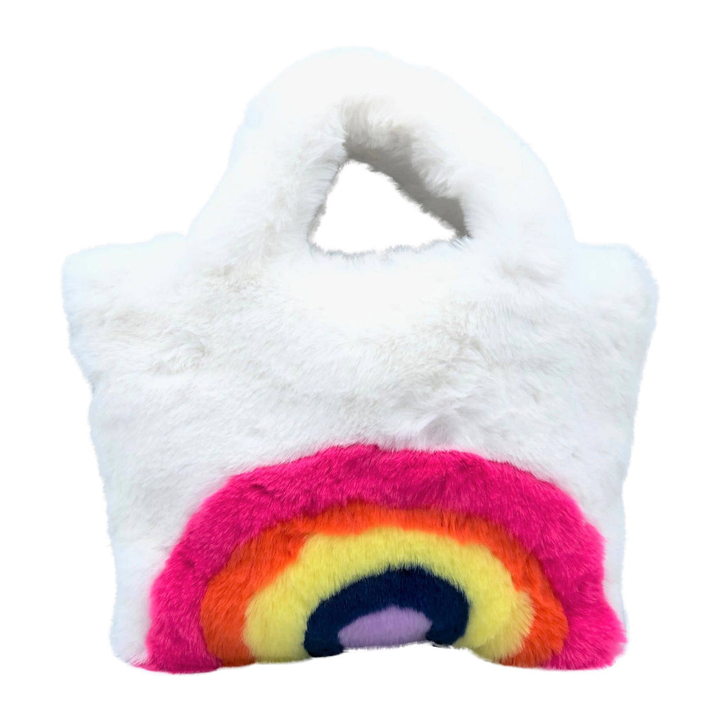 Faux Fur Fuzzy Rainbow Purse