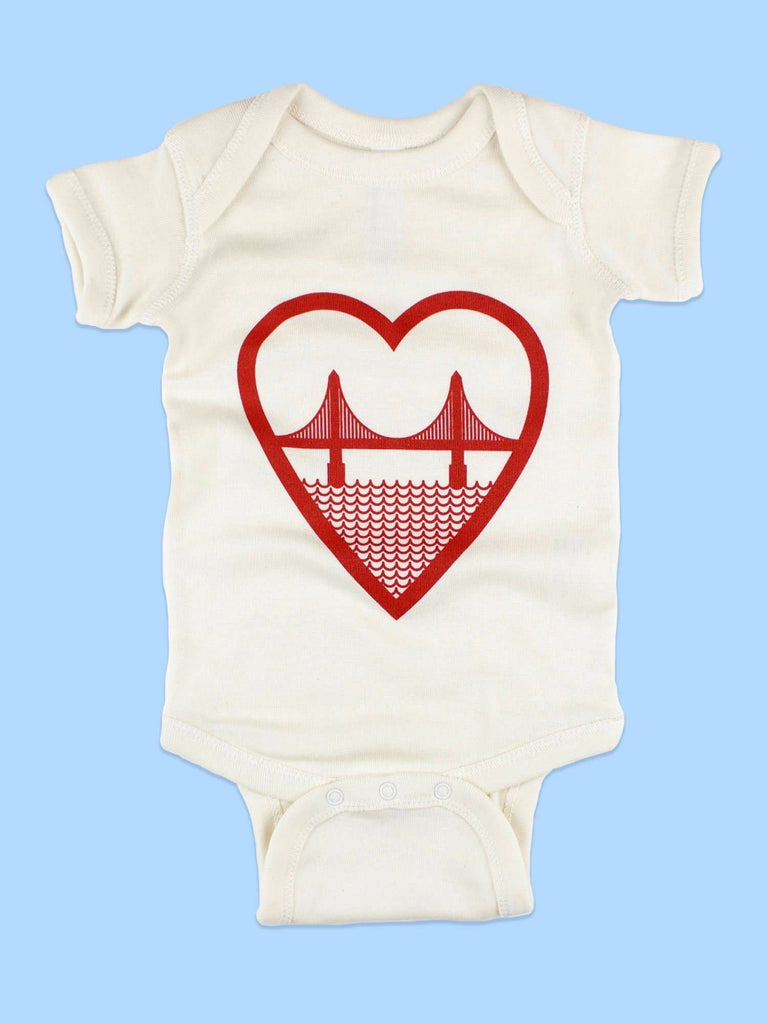 I Heart SF Baby Onesie Natural