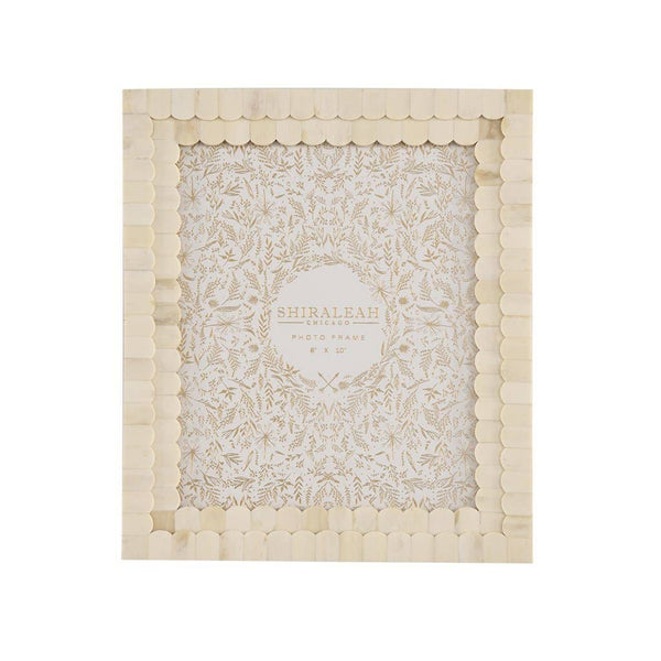 Shiraleah Mansour Chevron Ivory and Wood 4X6 Picture Frame, Multi