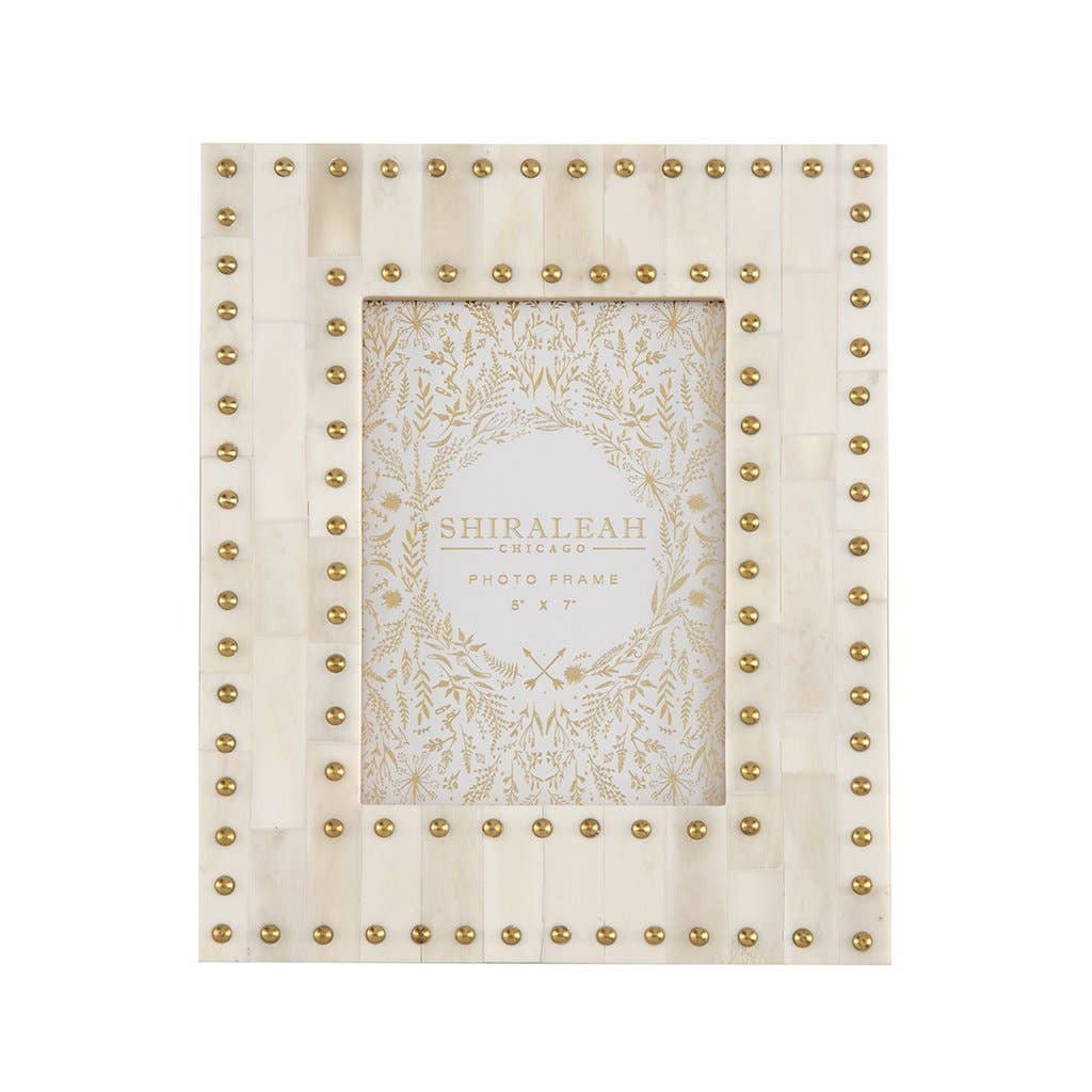 Mansour Studded "5 X 7" Gallery Frame - Ivory