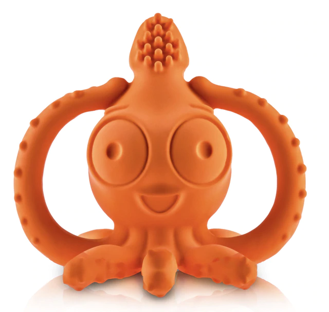 Sqwiddle the Squid Teething Toothbrush - 100% Pure Rubber