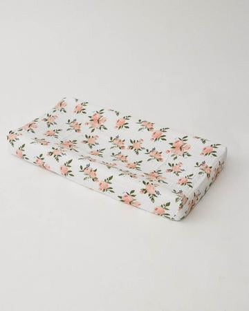 Watercolor Roses Changing Pad Cover