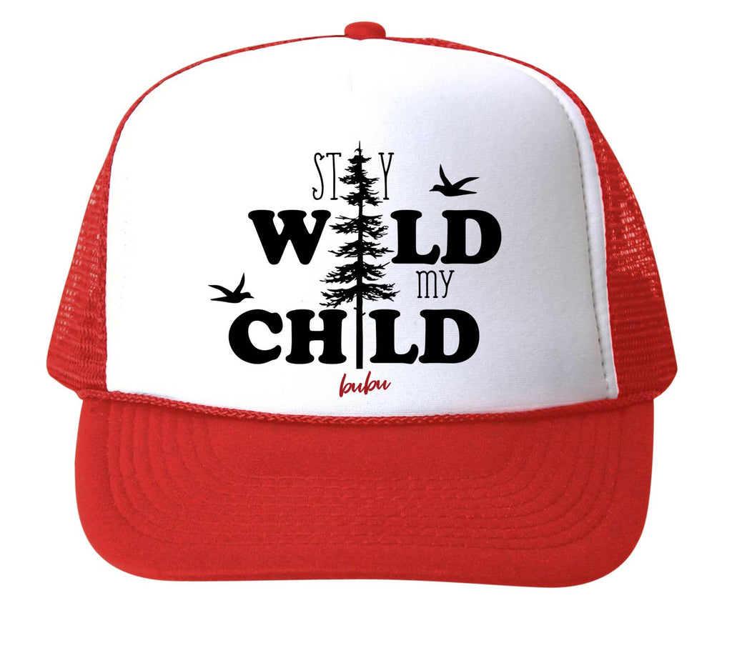 Stay Wild My Child White / Red Trucker Hat