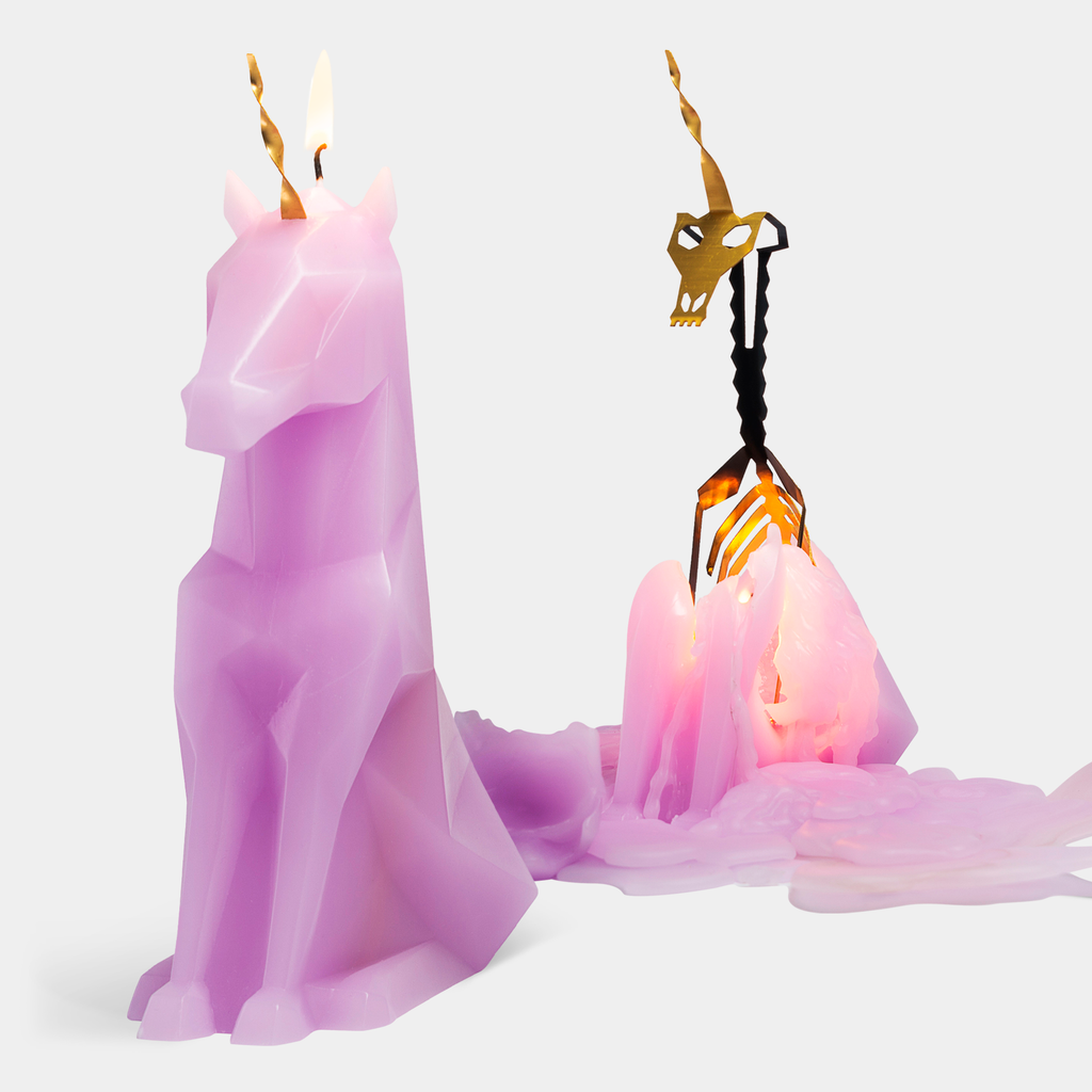 PyroPet Einar Lilac - Unicorn Candle