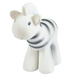 Zebra - Natural Rubber Teether, Rattle & Bath Toy