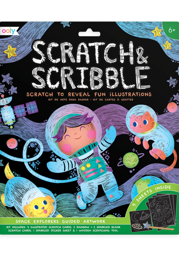 Space Explorer Scratch And Scribble art kit