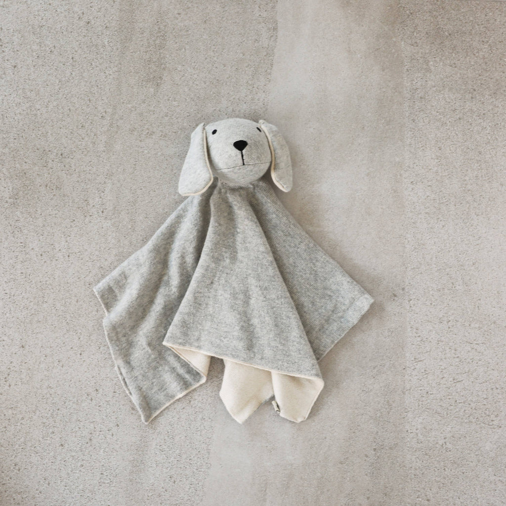 Puppy Dog - Organic Baby Lovey Security Blanket Cuddle Cloth: Grey Heather