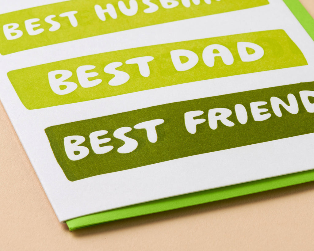 Best Husband/Dad/Friend Father's Day Letterpress Greeting Card