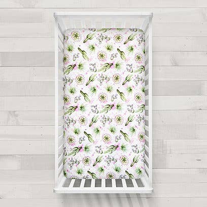 Watercolor Cactus Crib Sheet