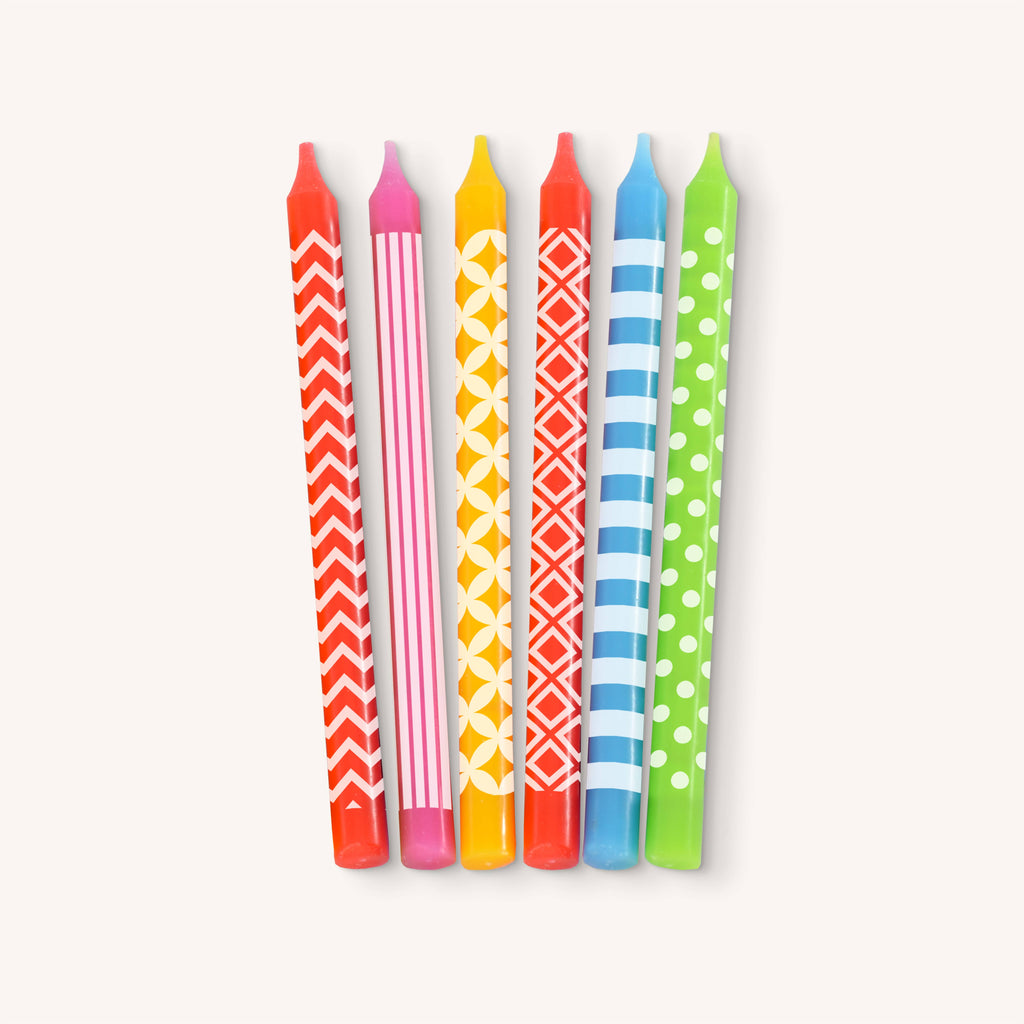 Chanukah Candles - Multi Pattern Multi Color -