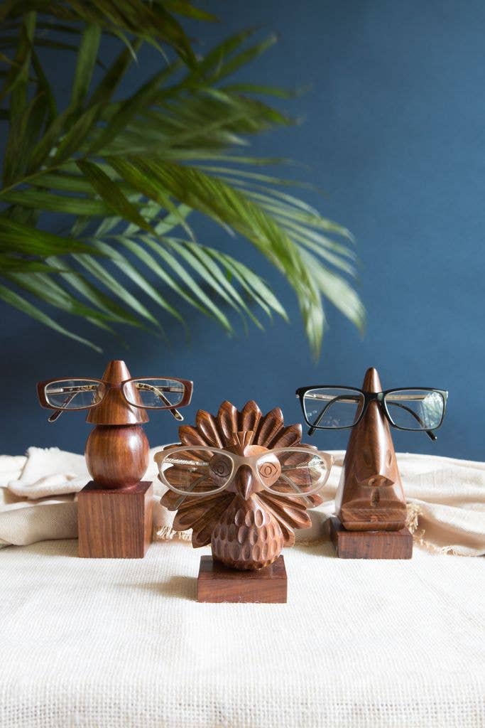 Nose Glasses Holder Stand - Handcrafted Indian Rosewood