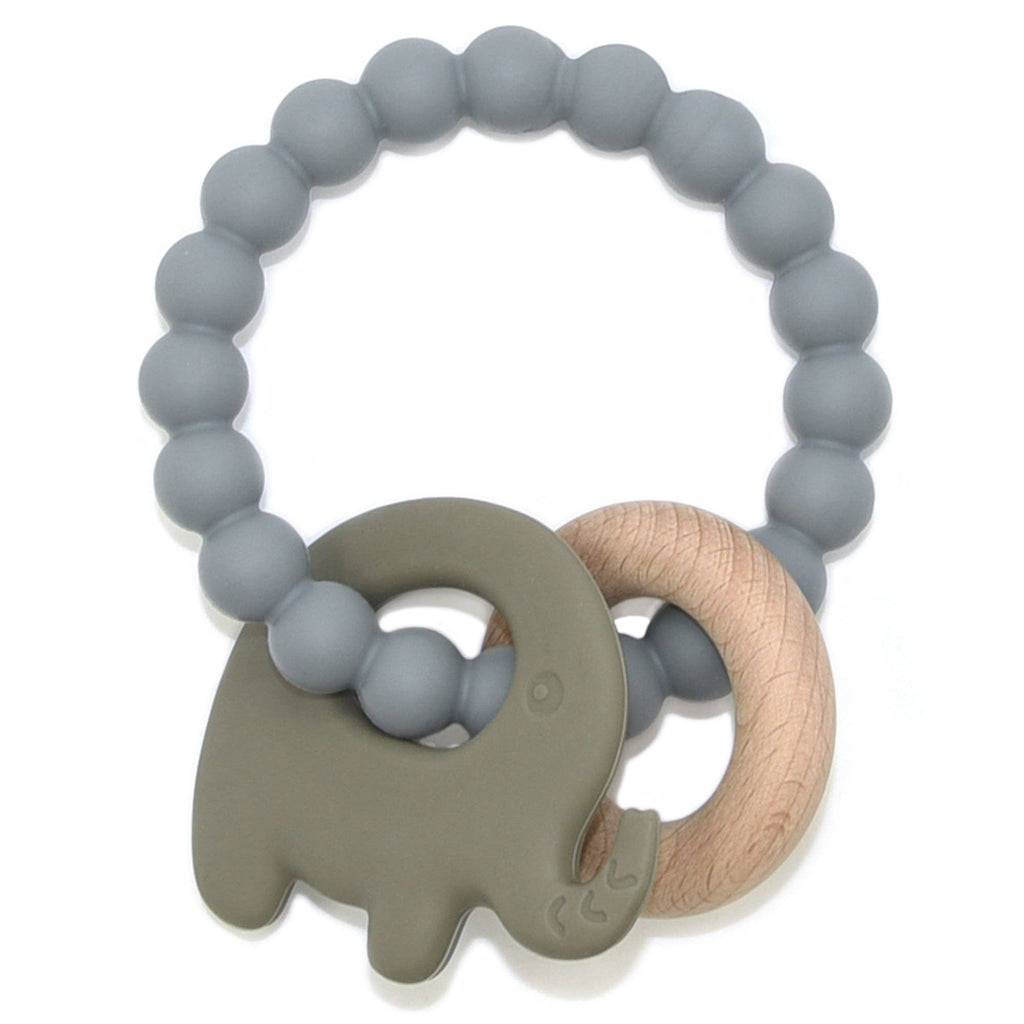 Silicone & Wood Teethers, Elephant and Heart