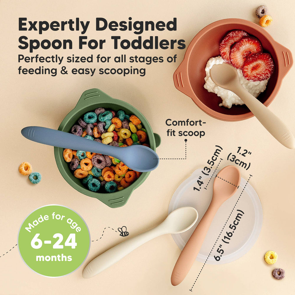 3-Pack Prep Silicone Baby Spoons for Toddlers 6-24 months