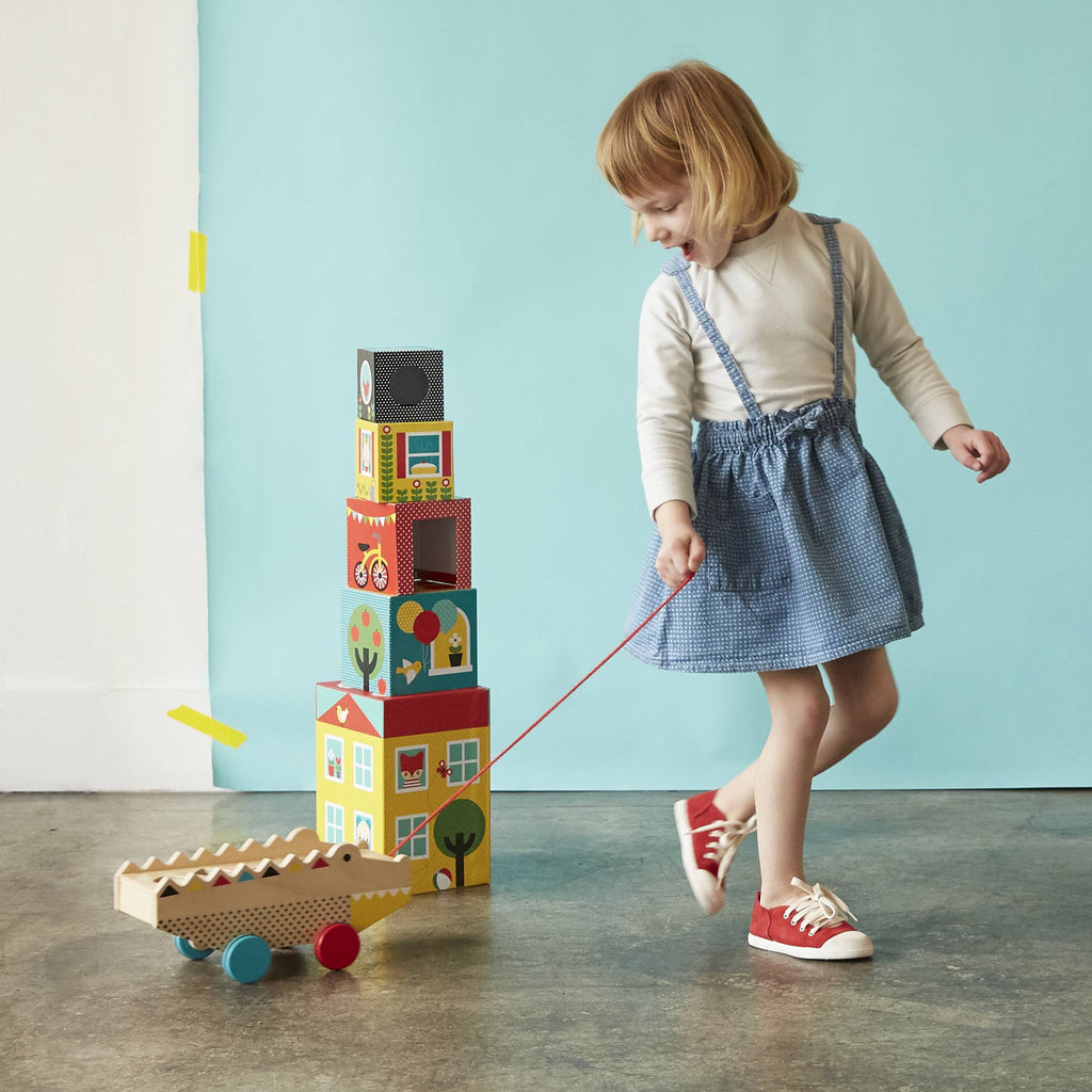 Wooden Jumbo Jumping Elephant Pull Toy