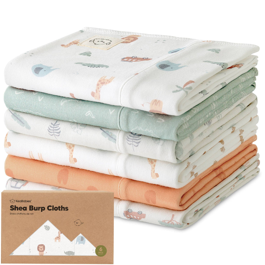 KeaBabies 6-Pack Shea Burp Cloths