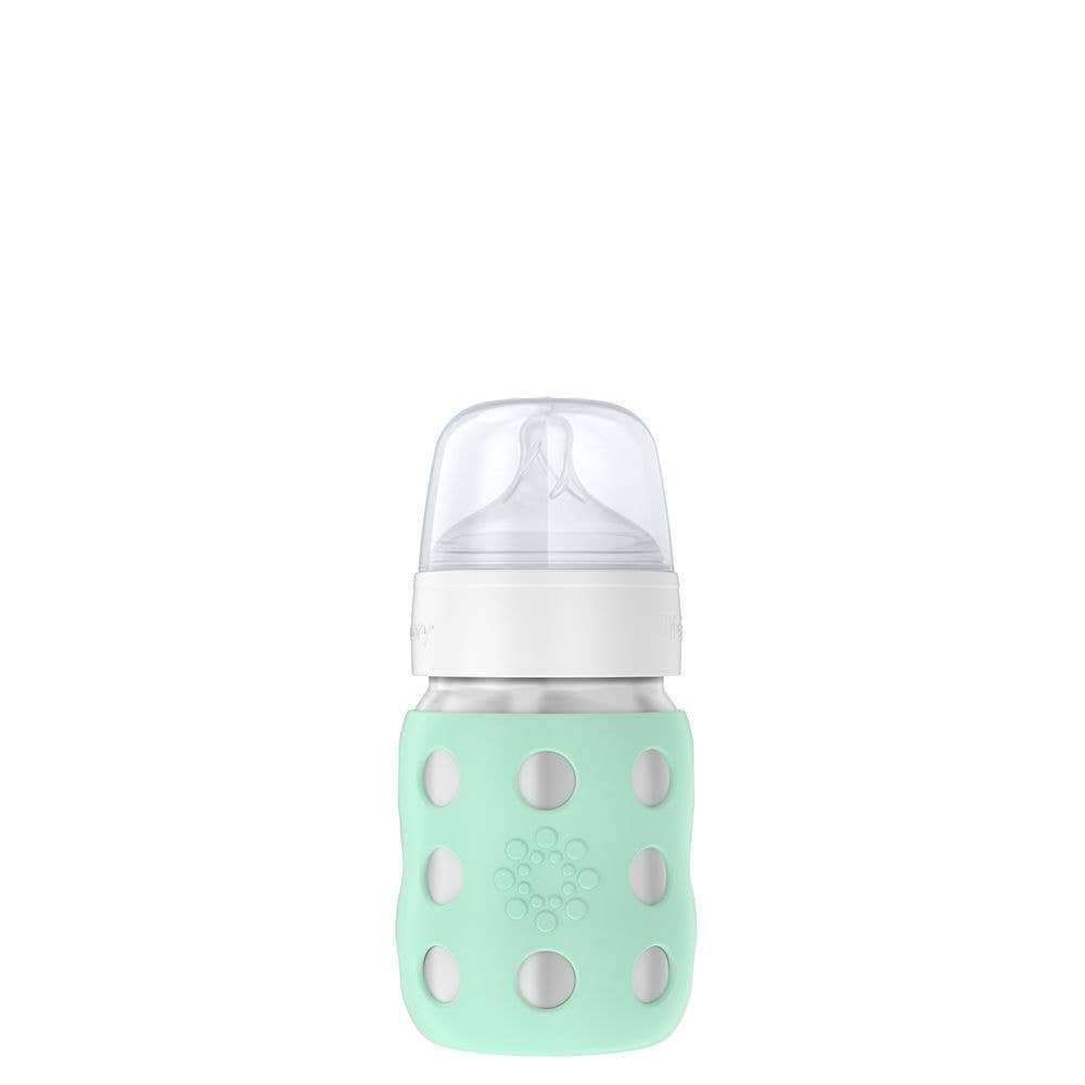 8oz Stainless Steel Baby Bottle Stage 2 Nipple, Stopper, Cap