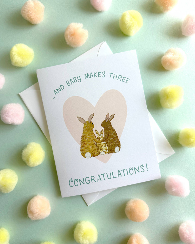 Bunny Makes Three Baby Card