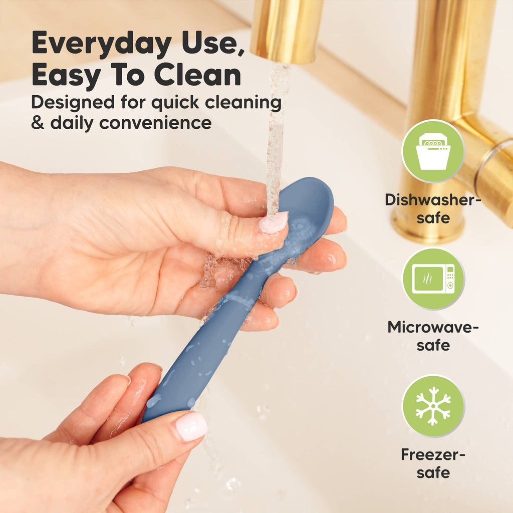 3-Pack Prep Silicone Baby Spoons for Toddlers 6-24 months