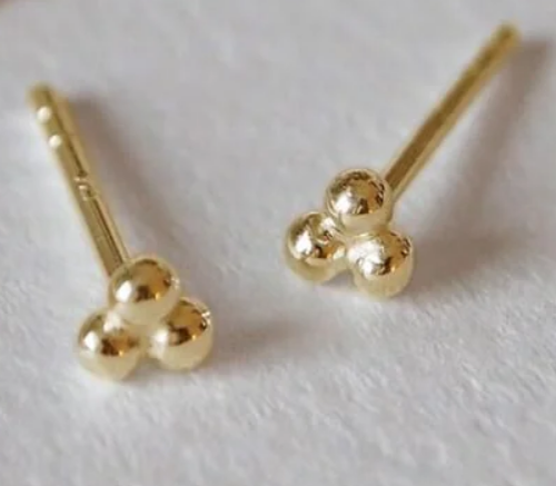 Tiny Trio Stud Earrings