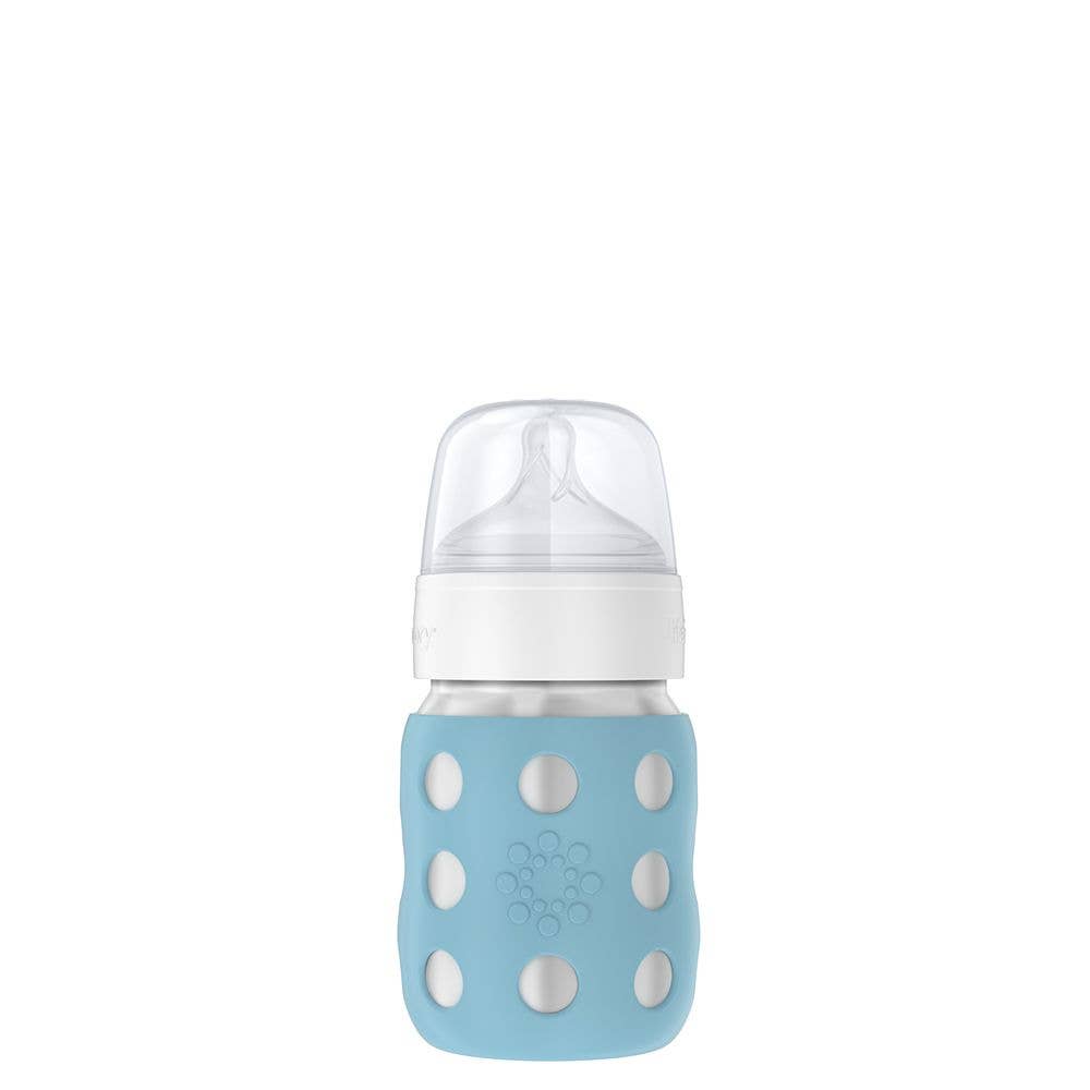 8oz Stainless Steel Baby Bottle Stage 2 Nipple, Stopper, Cap