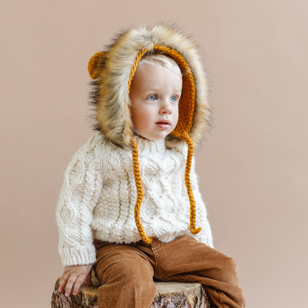 Lion Bonnet, Mustard | Baby & Kids Hat Gift