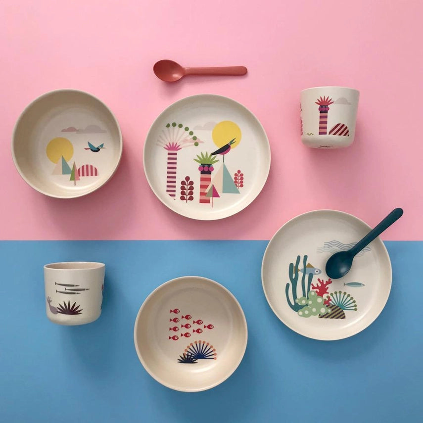 Kids Bamboo Illustrated Meal Set