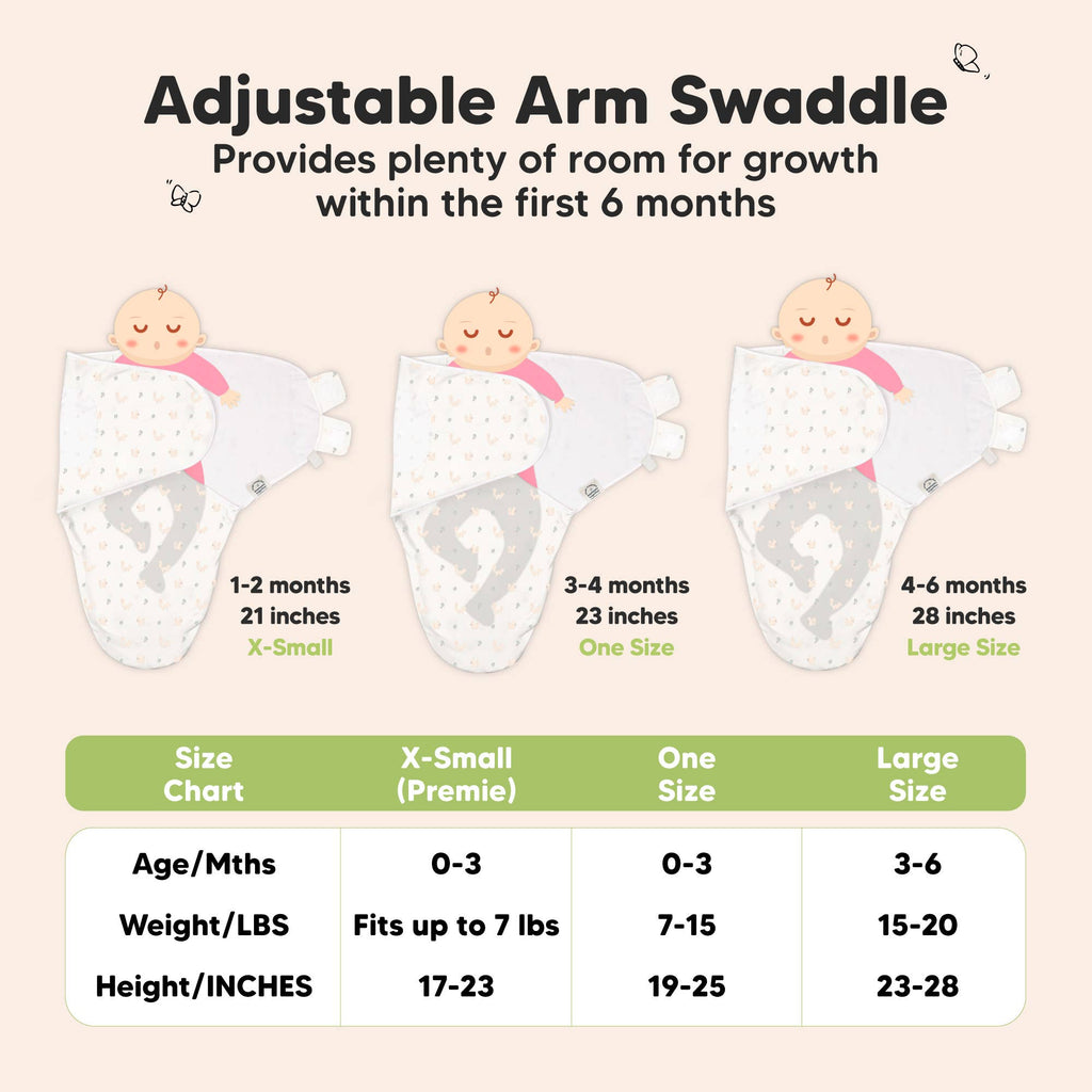 3pk Soothe Baby Swaddles 0-3 Months, Sleep Sack for Newborns