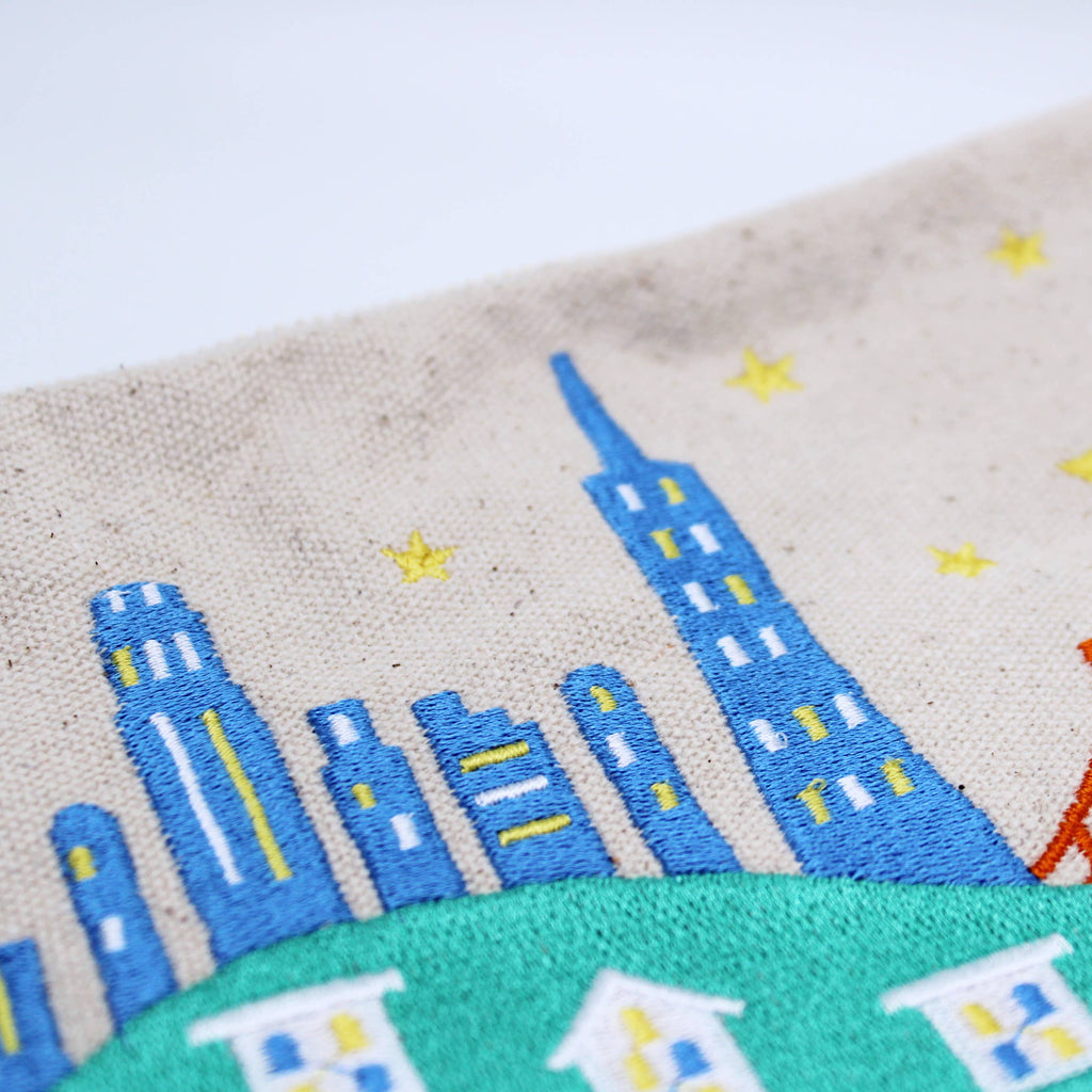 Embroidered San Francisco Skyline Pouch