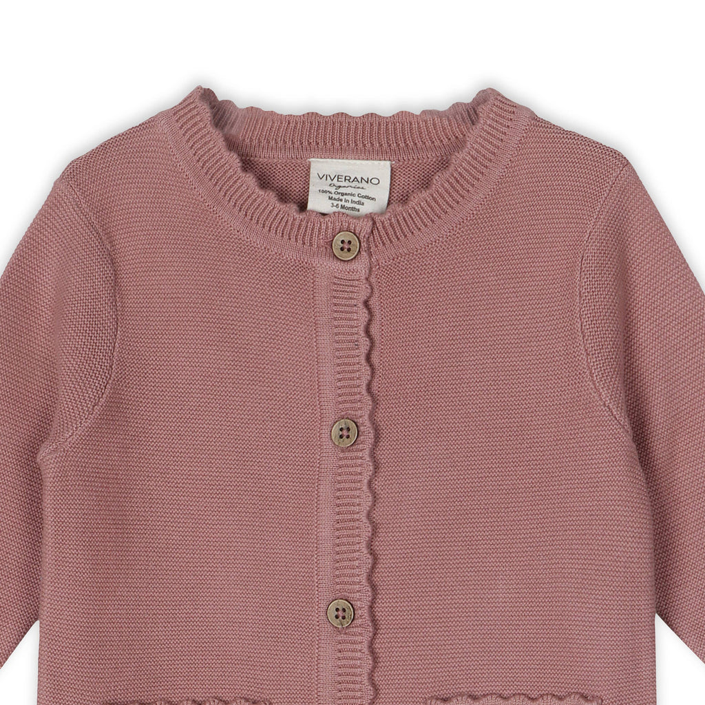 Classic Pocket & Button Chunky Knit Baby Jumpsuit Organic
