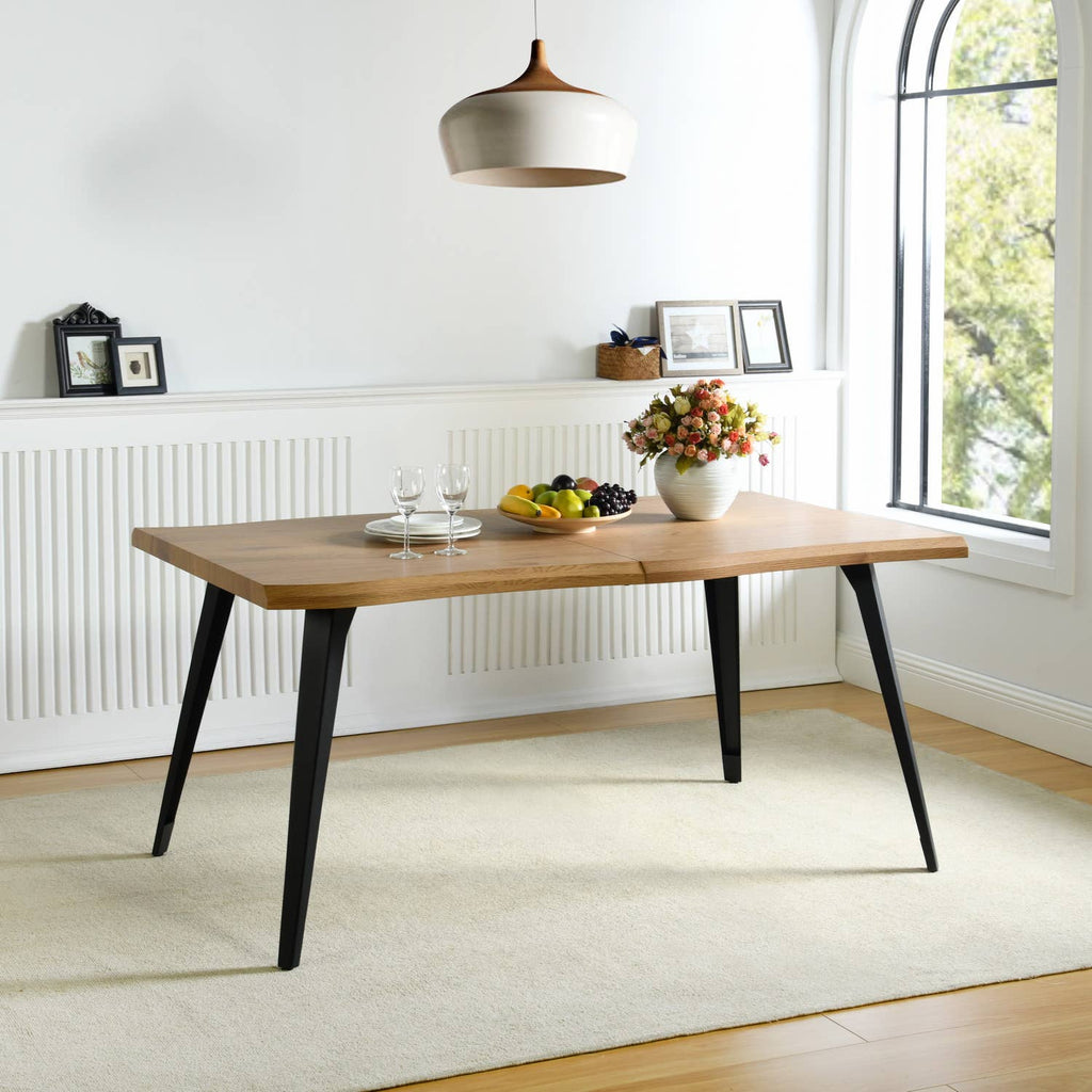 63in Natural Rustic Wood Live Edge Dining Table for 6 people: Rustic Oak