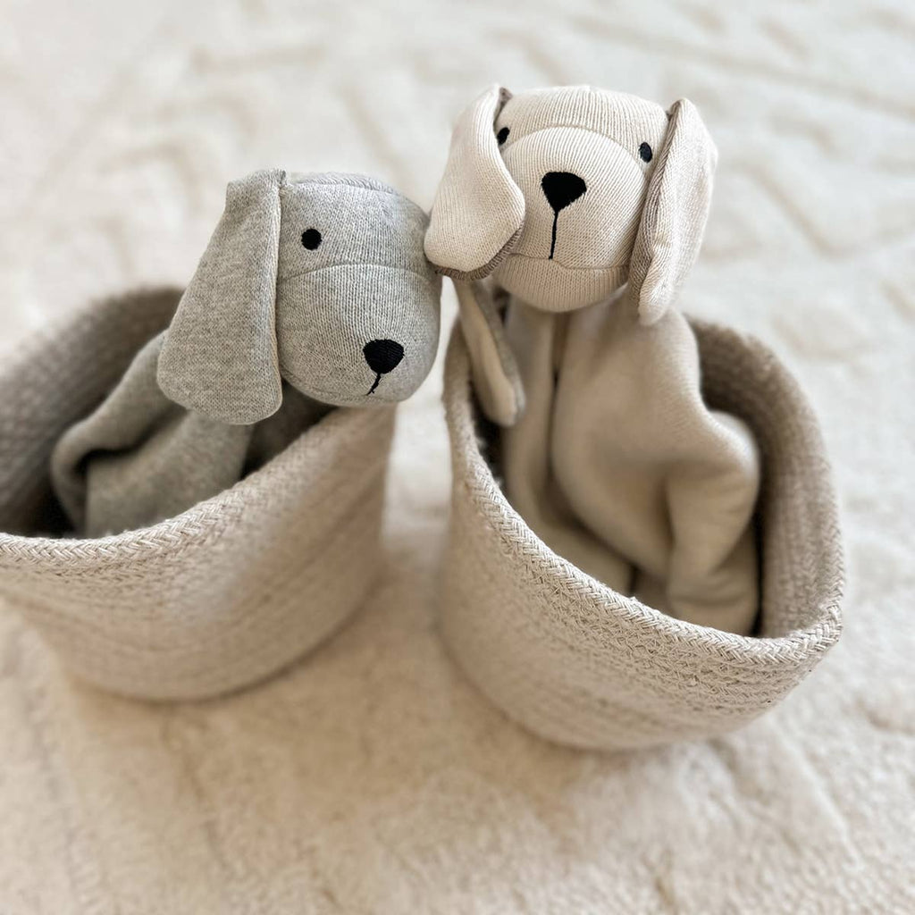 Puppy Dog - Organic Baby Lovey Security Blanket Cuddle Cloth: Grey Heather