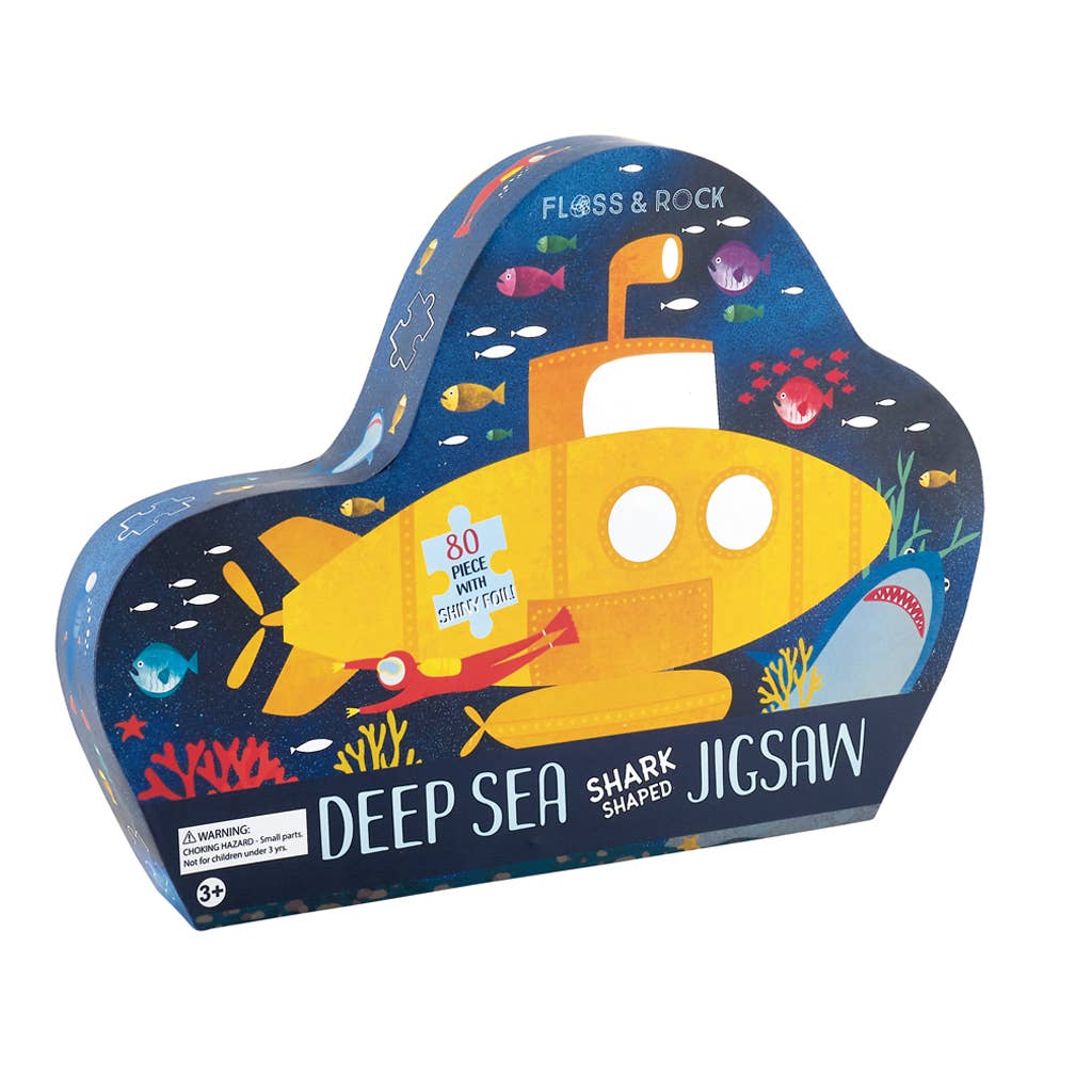 80pc "Shark" Shaped Jigsaw with Shaped Box - Deep Sea