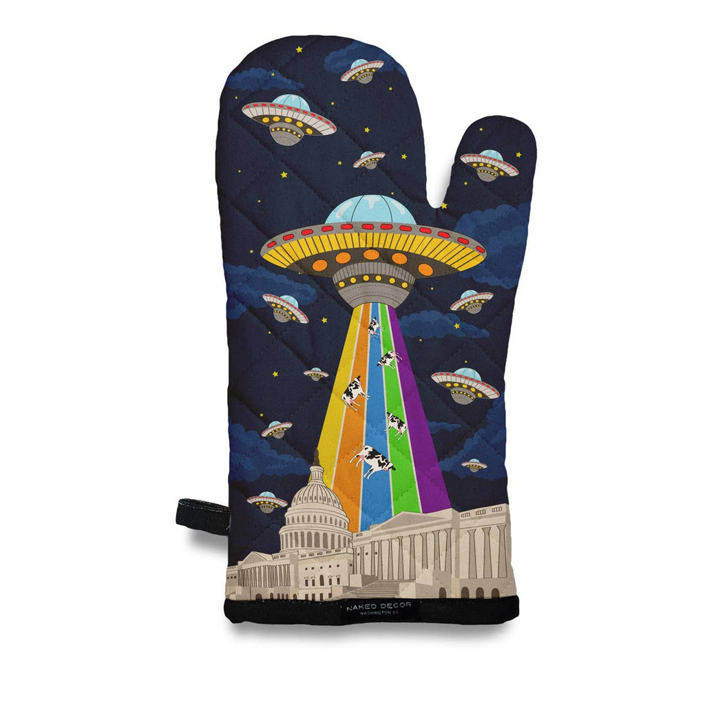 UFO over US Capitol Washington DC Oven Mitt 