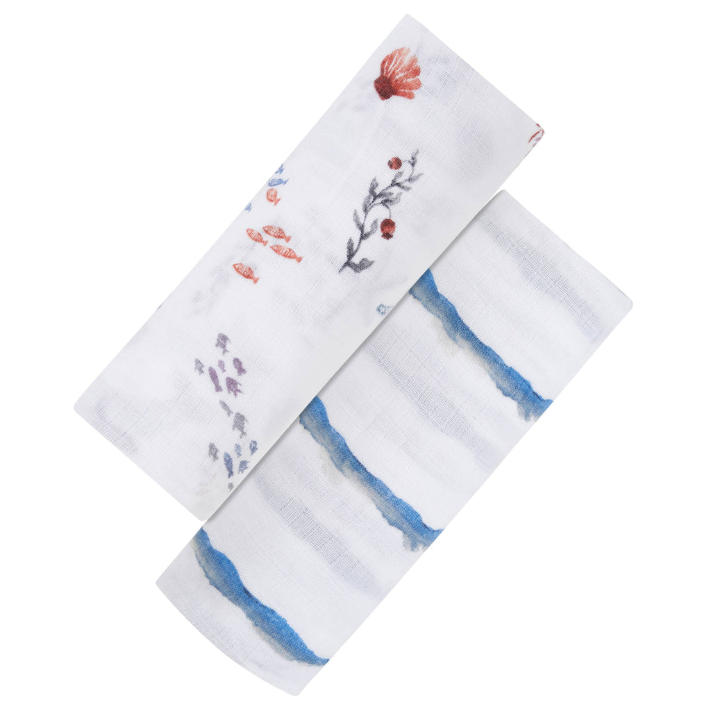 2-Pack Swaddles, GOTS Certified Organic Cotton Muslin