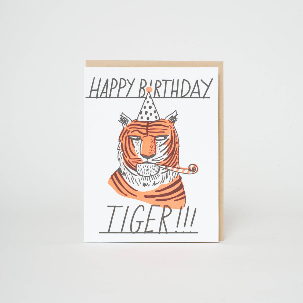 Birthday Tiger Letterpress Greeting Card by Hello!Lucky