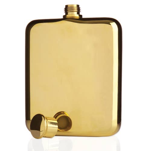 Belmont™ Polished Gold-Plated Flask