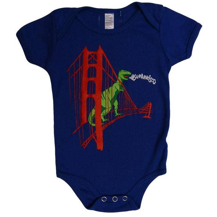 Royal Blue SF Dinosaur Bodysuit Onesie