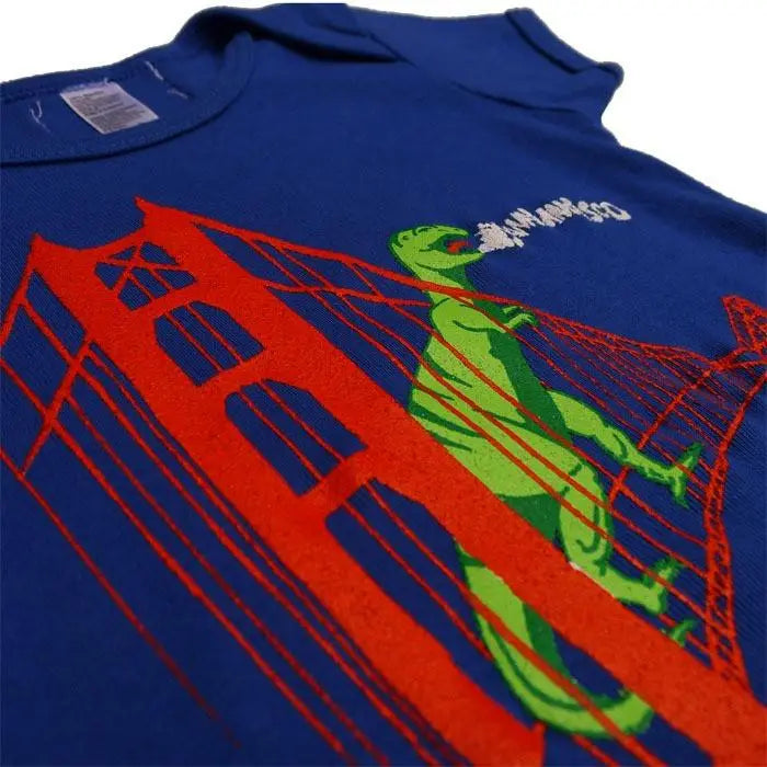 Royal Blue SF Dinosaur Bodysuit Onesie
