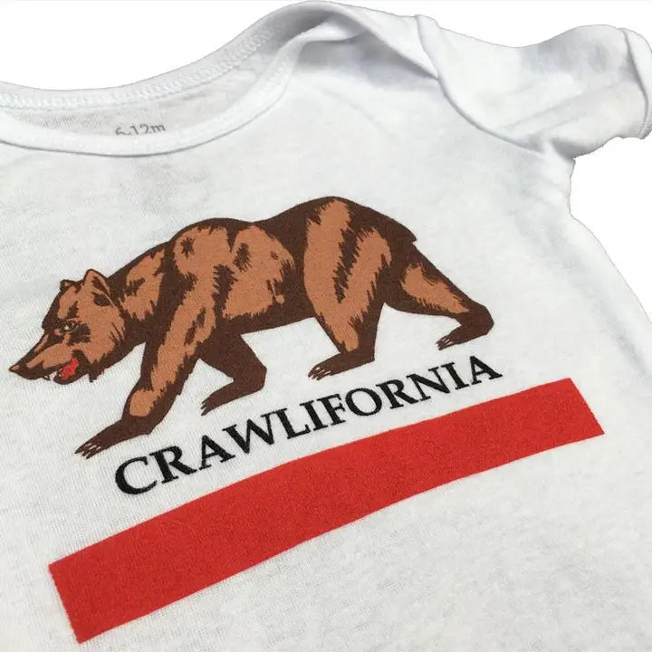 White Crawlifornia Bodysuit Onesie