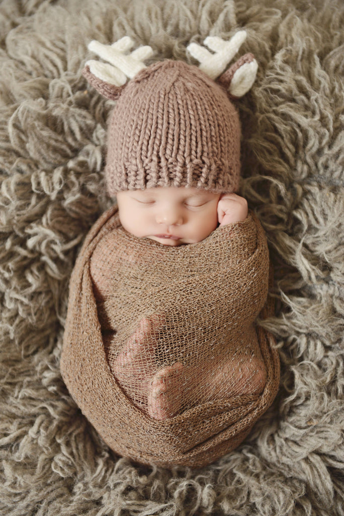 Hartley Deer Baby Hat | Tan | S