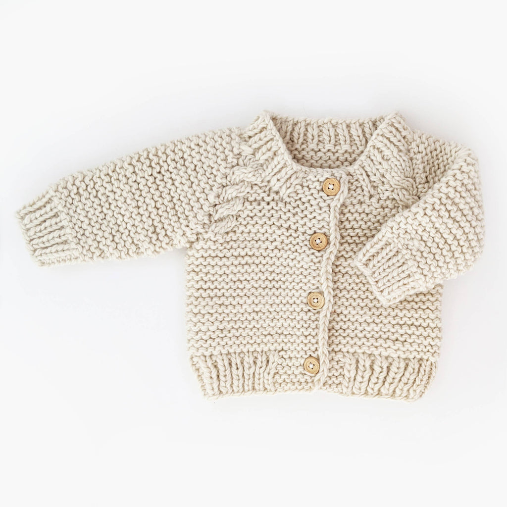 Natural Garter Stitch Cardigan Sweater Baby & Toddler: 2-3T