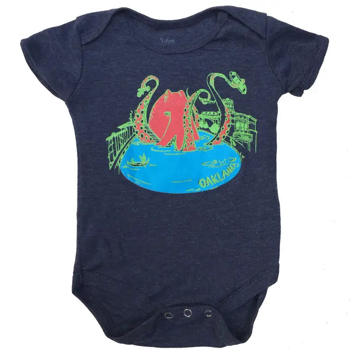 Heather Navy Octo on Lake Merritt Bodysuit Onesie