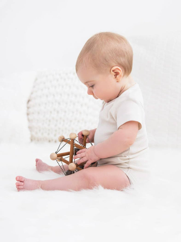 Short Sleeve Classic Organic Baby Bodysuit | Natural
