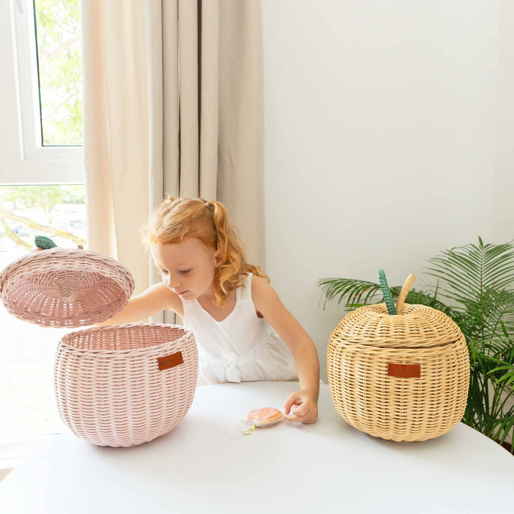 Handcrafted - Apple Basket (Natural) Small - Rattan Wicker