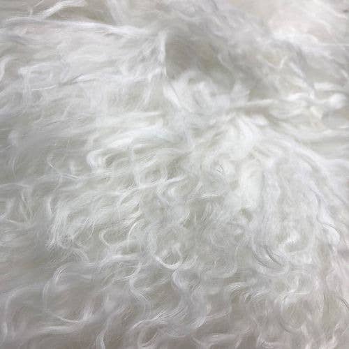 Bright White Tibetan Lamb Pillow