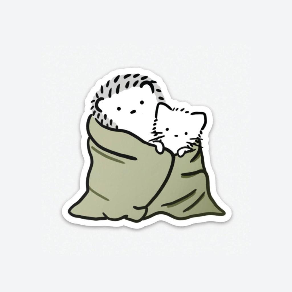 White Cuddles Sticker
