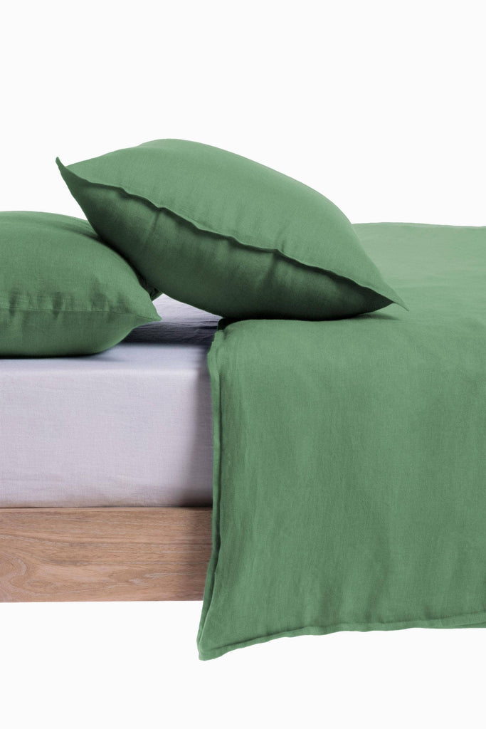 Linen Slumber Solid Duvet Cover-Cinnamon Brown