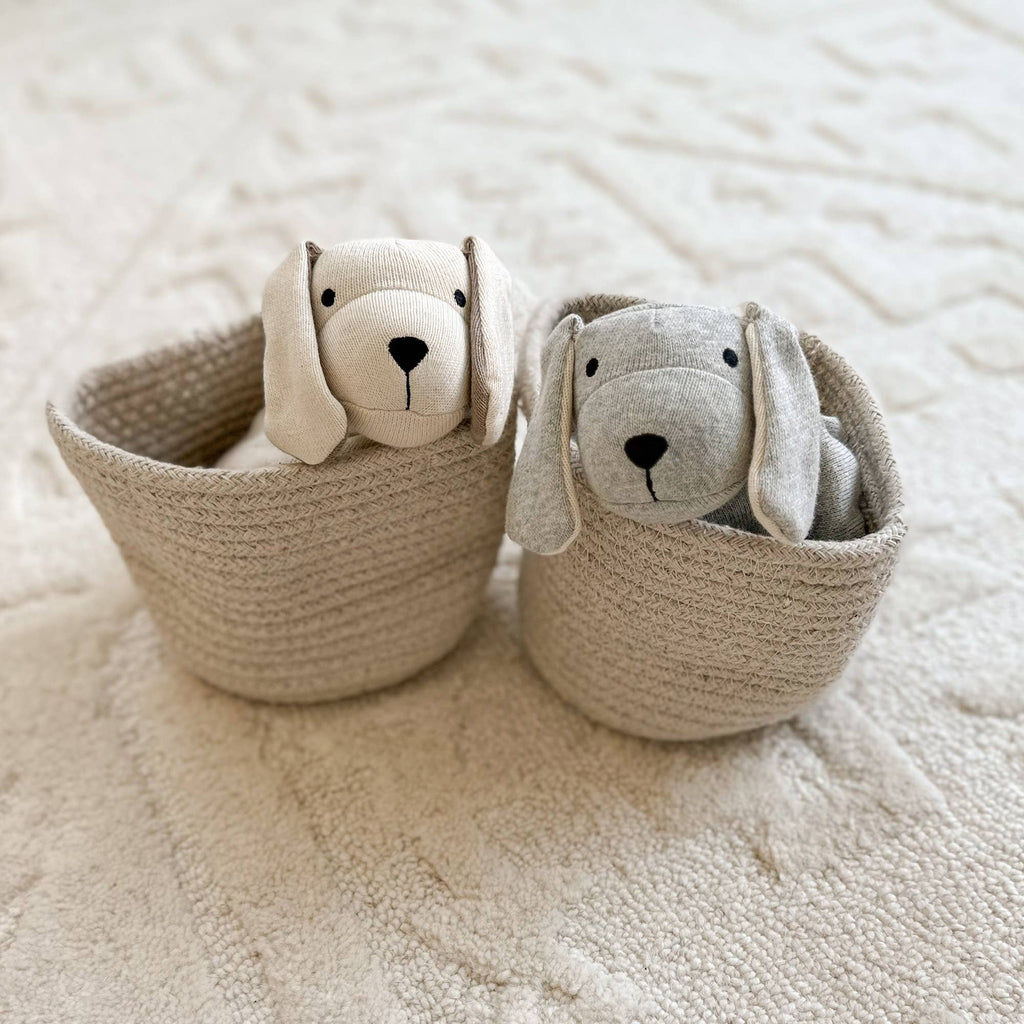 Puppy Dog - Organic Baby Lovey Security Blanket Cuddle Cloth: Grey Heather